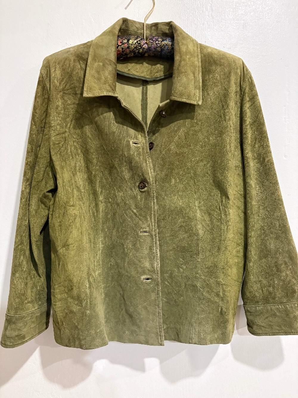 Women’s Vintage Olive Green Suede Jacket